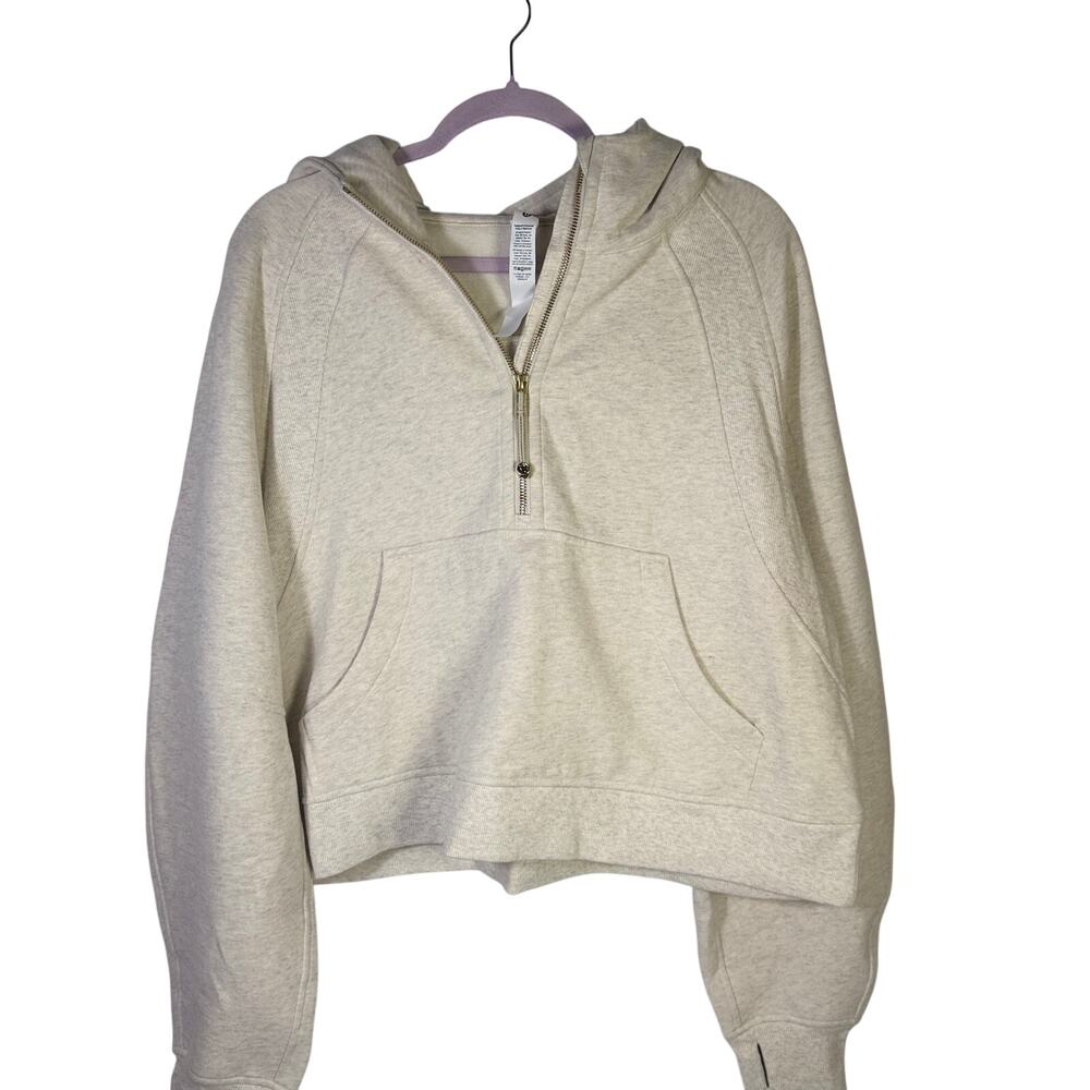 Lululemon Scuba Oversized Half-Zip Hoodie Heathered Bone Gold XL/XXL NWT